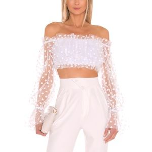 Revolve White Cropped Top Size Small Like New Worn Once!